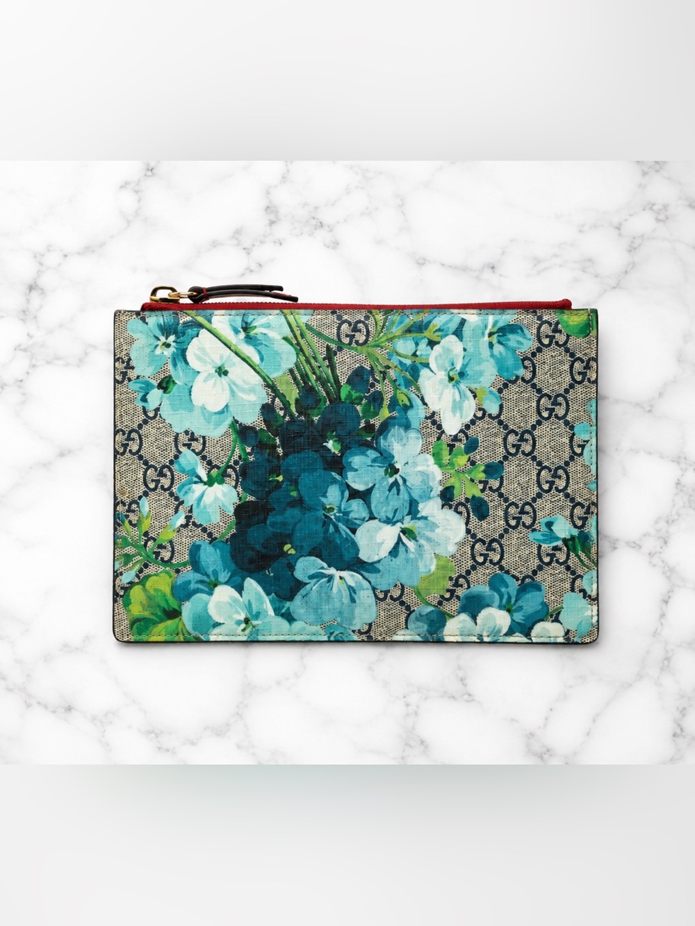 Gucci GG Blue Blooms Pouch